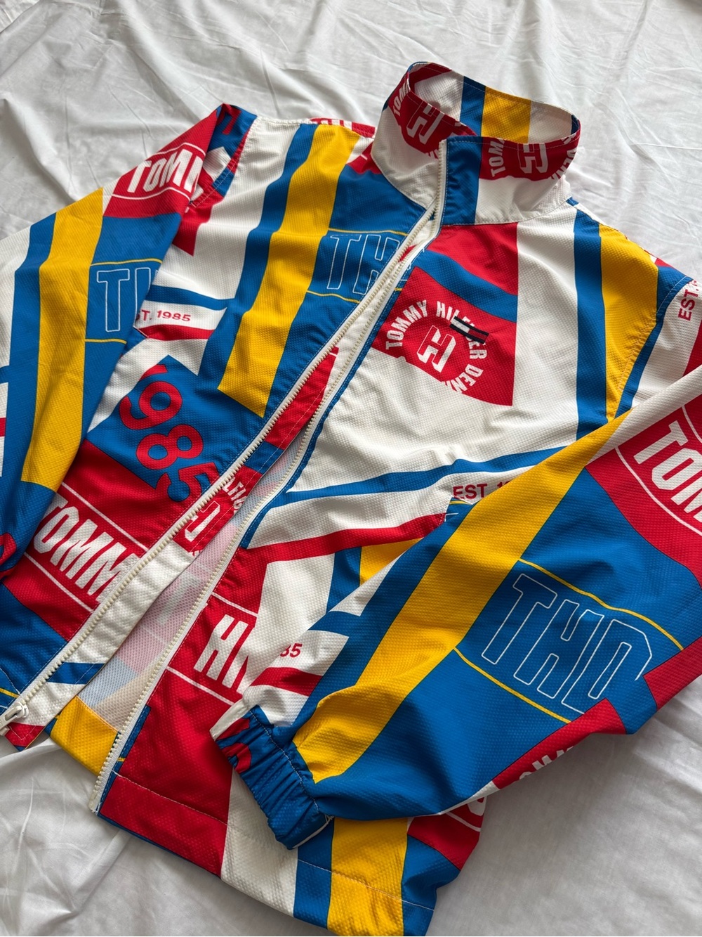 Tommy Hilfiger Denim SS23 Multicolor Logo Print Windbreaker Jacket Men’s S